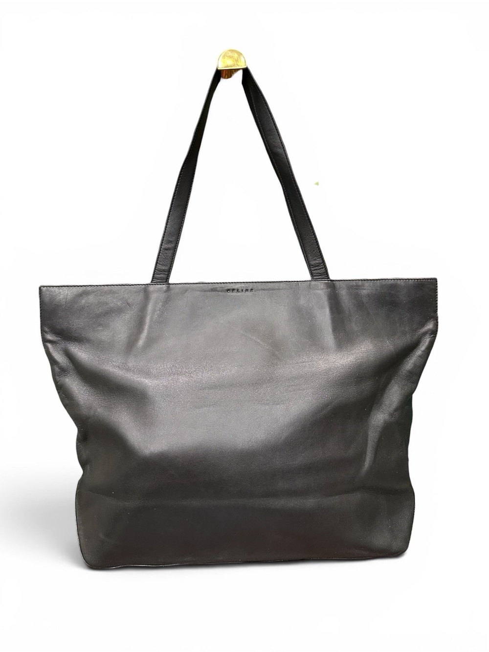 Celine Soft Leather Tote Bag | Minimalist Black Shoulder Bag Phoebe Philo Style